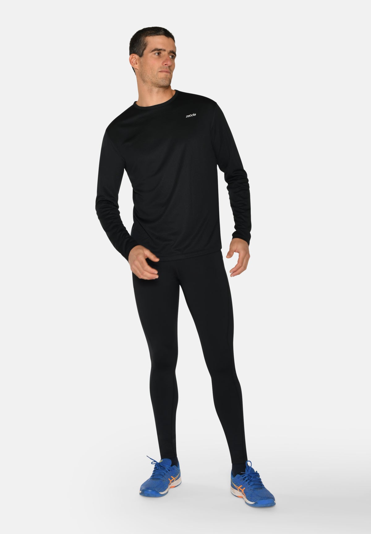 Langærmet Sports T-shirt til Herre – Sort